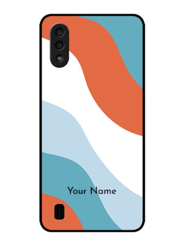 Custom Galaxy M01 Custom Glass Mobile Case - coloured Waves Design