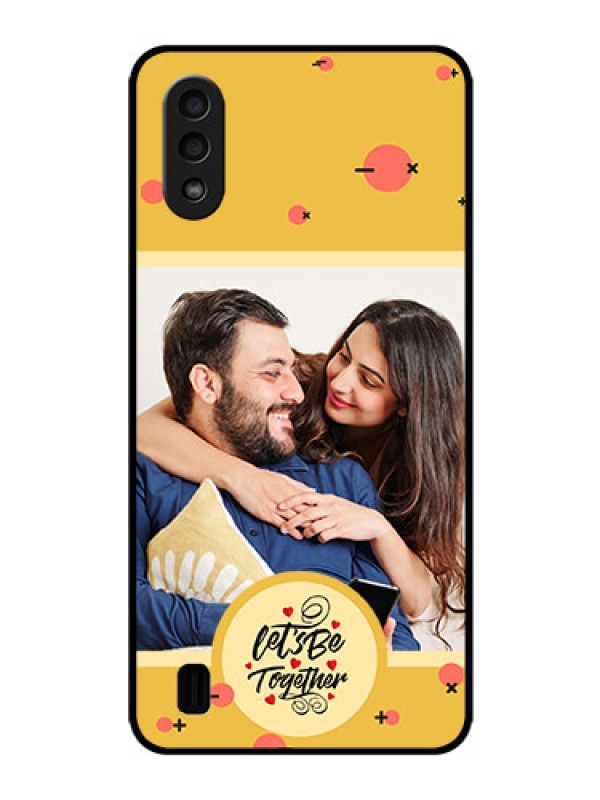Custom Galaxy M01 Photo Printing on Glass Case - Lets be Together Design