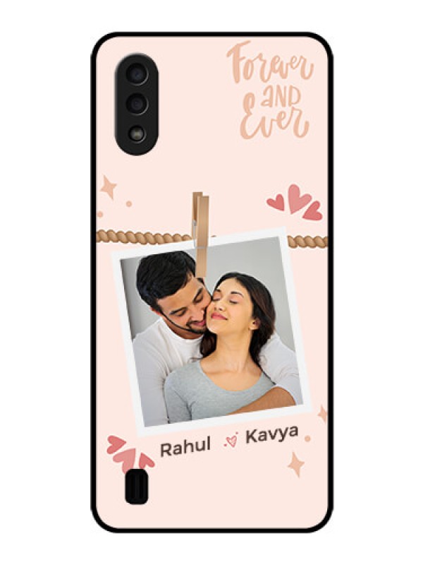 Custom Galaxy M01 Custom Glass Phone Case - Forever and ever love Design