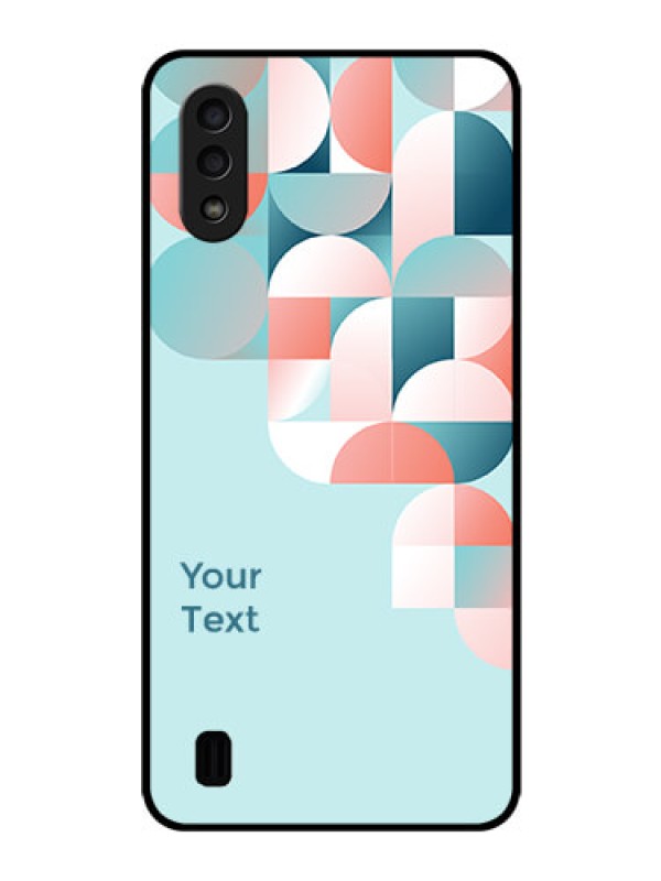 Custom Galaxy M01 Custom Glass Phone Case - Stylish Semi-circle Pattern Design