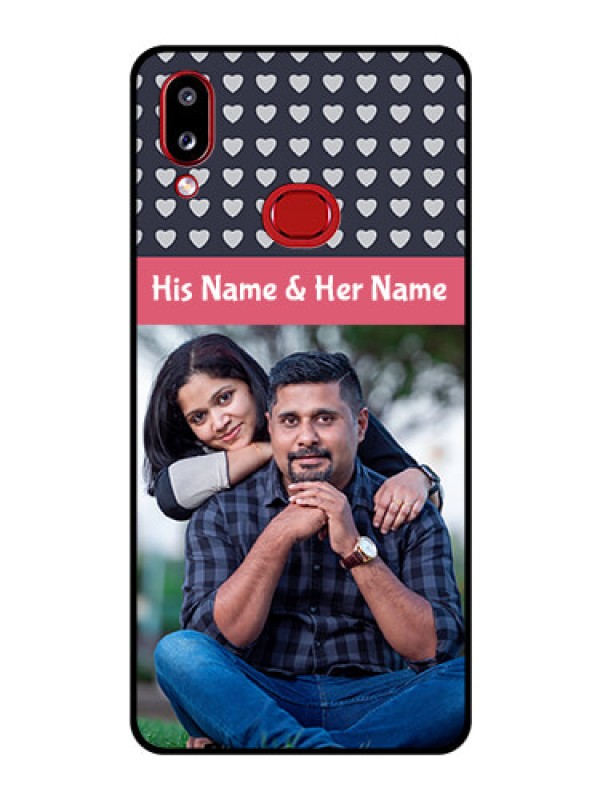 Custom Galaxy M01s Custom Glass Mobile Case - Love Symbols Design