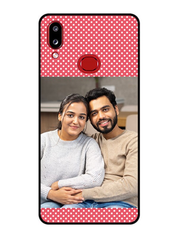 Custom Galaxy M01s Custom Glass Phone Case - White Dotted Design