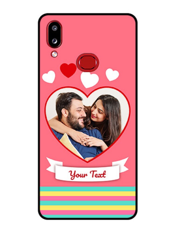 Custom Galaxy M01s Photo Printing on Glass Case - Love Doodle Design