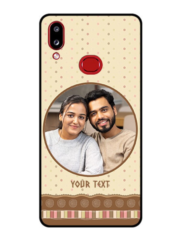 Custom Galaxy M01s Custom Glass Mobile Case - Brown Dotted Mobile Case Design