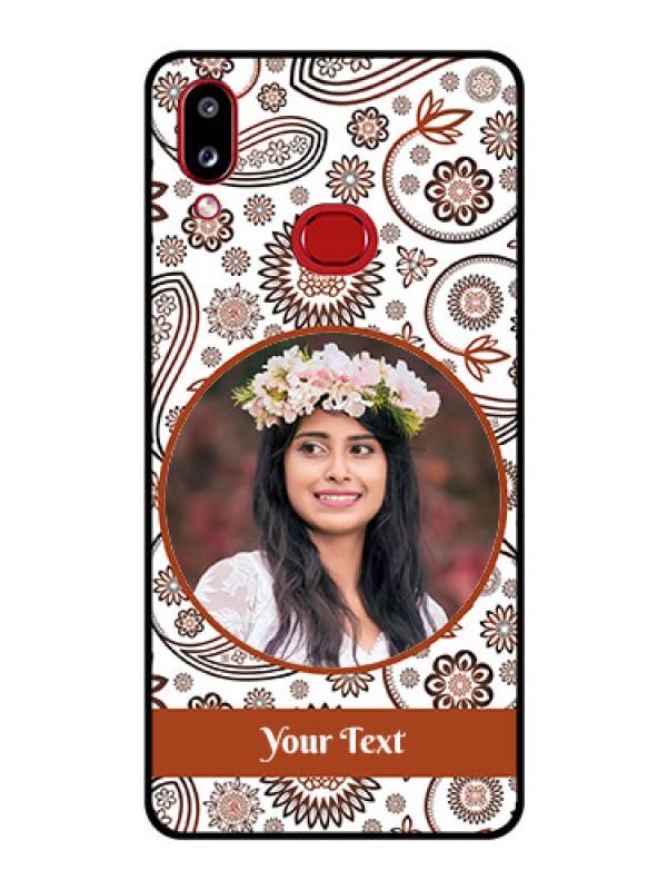 Custom Galaxy M01s Custom Glass Mobile Case - Abstract Floral Design 