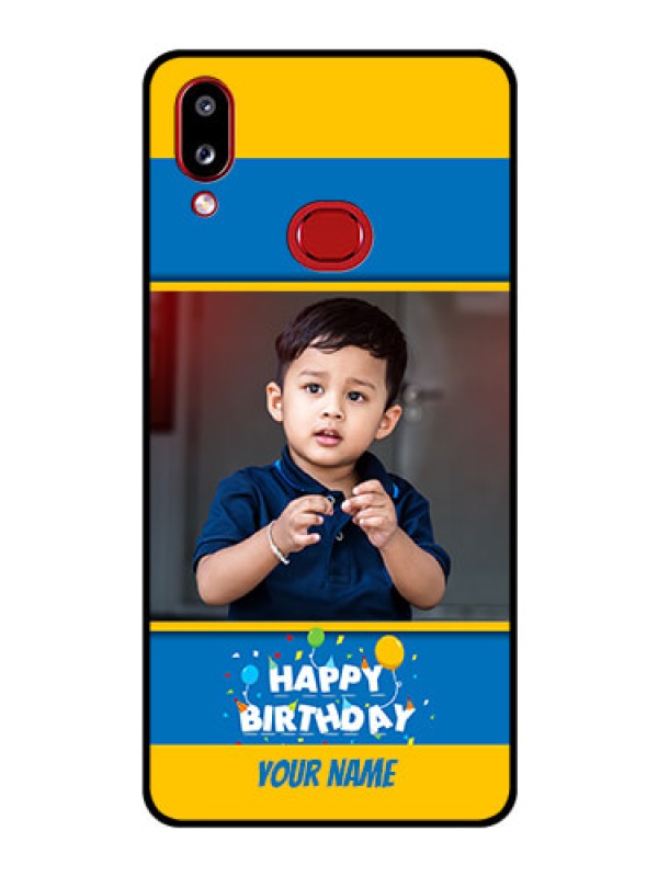 Custom Galaxy M01s Custom Glass Mobile Case - Birthday Wishes Design