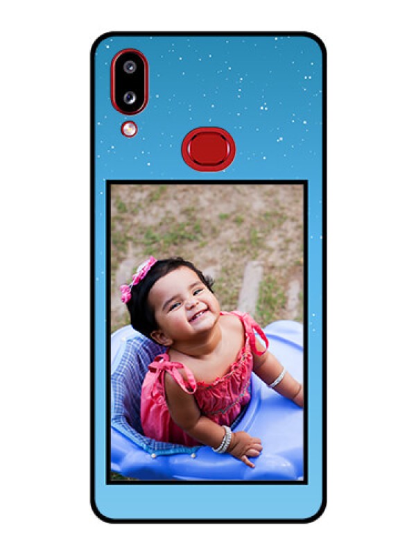 Custom Galaxy M01s Custom Glass Mobile Case - Wave Pattern Colorful Design