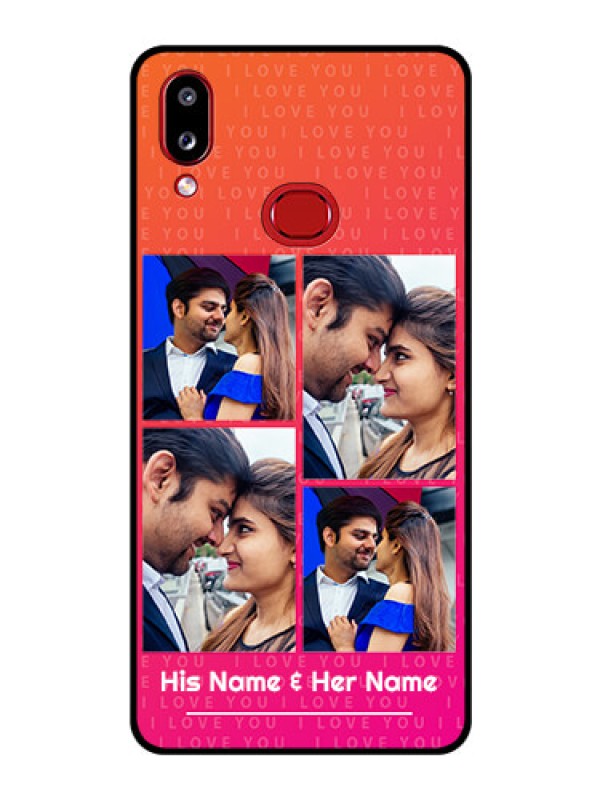 Custom Galaxy M01s Custom Glass Phone Case - I Love You Pink Design