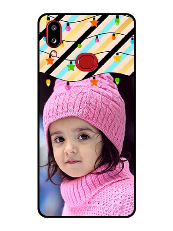 Custom Galaxy M01s Custom Glass Mobile Case - Lights Hanging Design