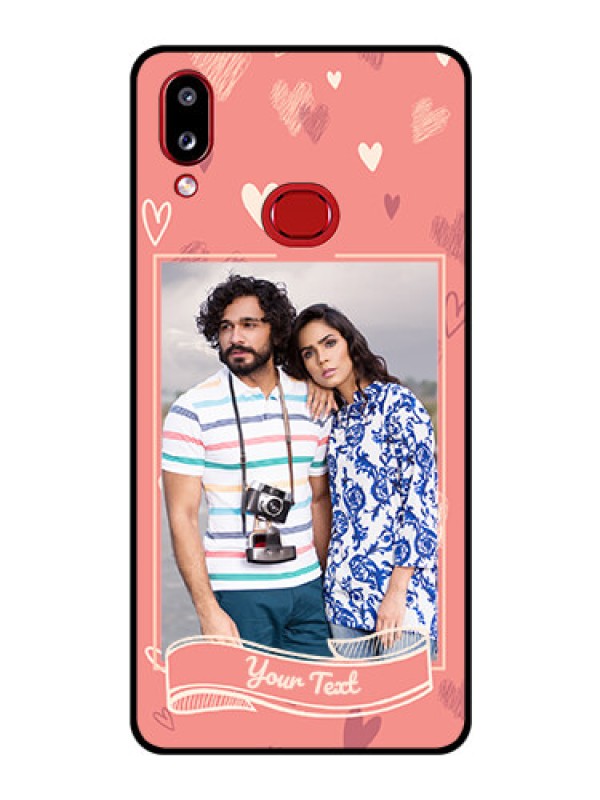 Custom Galaxy M01s Custom Glass Phone Case - Love doodle art Design