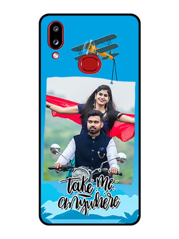 Custom Galaxy M01s Custom Glass Mobile Case - Traveller Design 