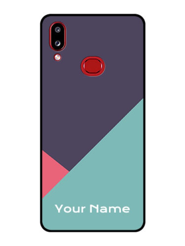 Custom Galaxy M01s Custom Glass Mobile Case - Tri Color abstract Design