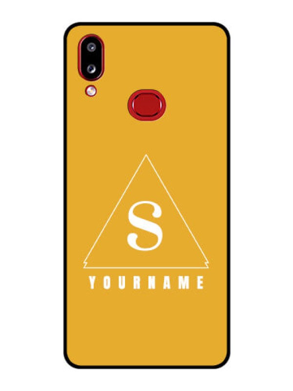 Custom Galaxy M01s Personalized Glass Phone Case - simple triangle Design