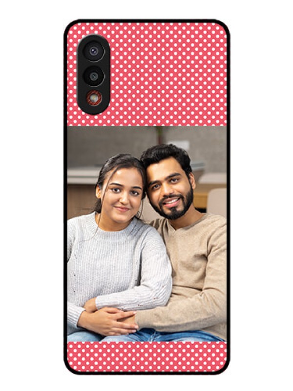 Custom Galaxy M02 Custom Glass Phone Case - White Dotted Design