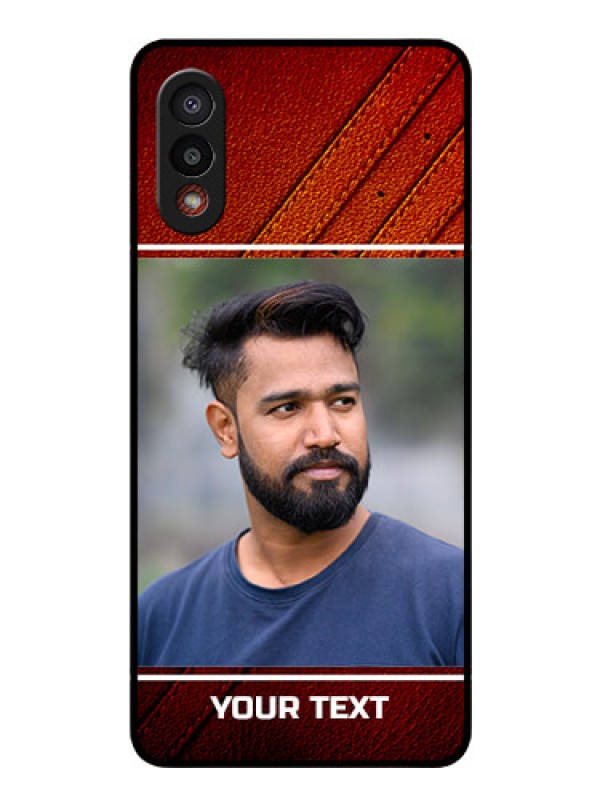 Custom Galaxy M02 Personalized Glass Phone Case - Leather Phone Case Design