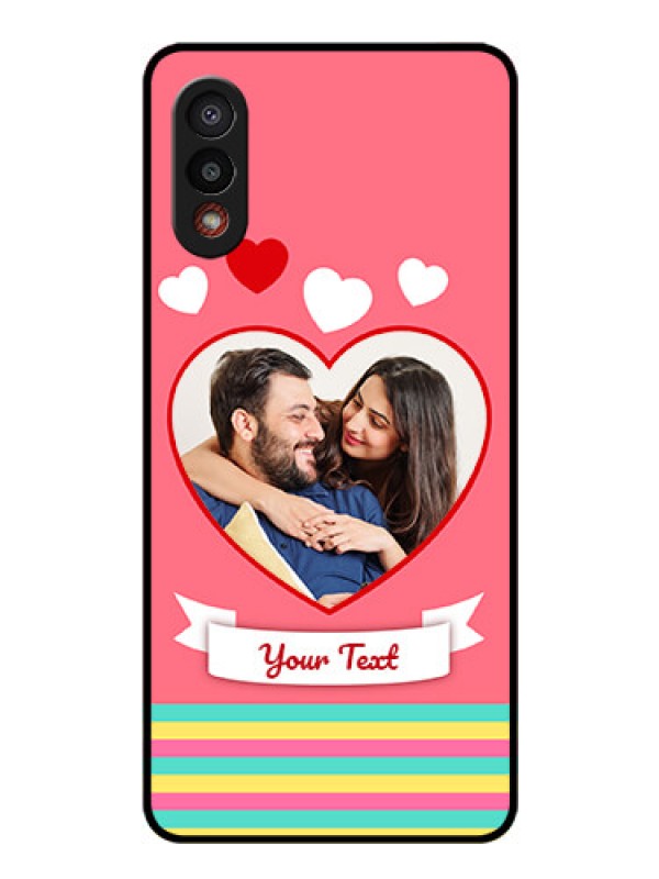Custom Galaxy M02 Photo Printing on Glass Case - Love Doodle Design