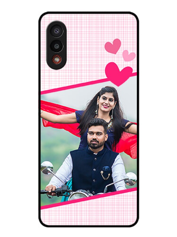 Custom Galaxy M02 Custom Glass Phone Case - Love Shape Heart Design