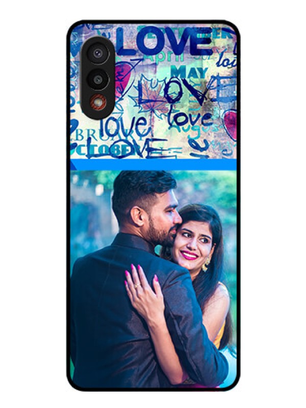 Custom Galaxy M02 Custom Glass Mobile Case - Colorful Love Design
