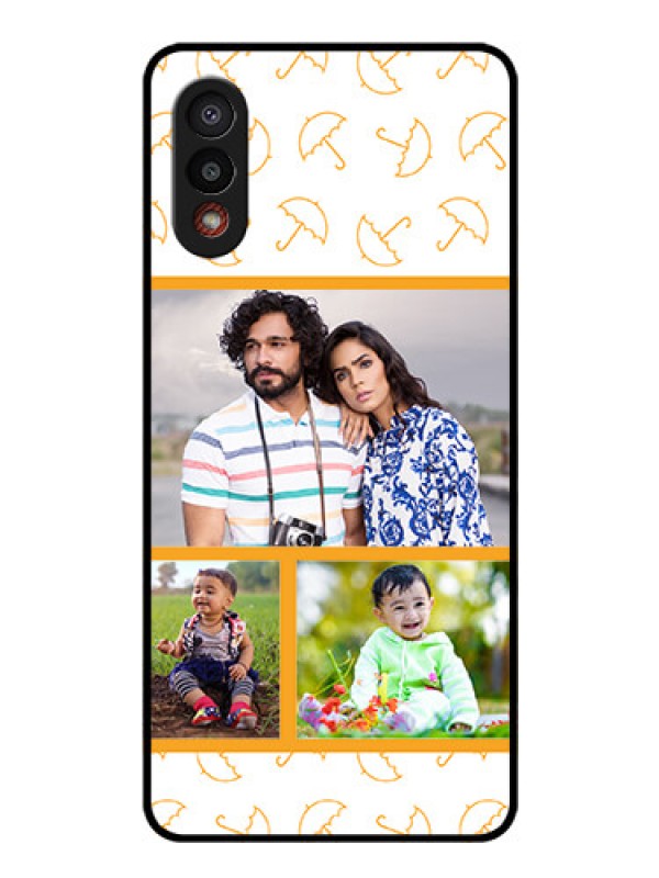 Custom Galaxy M02 Custom Glass Mobile Case - Yellow Pattern Design