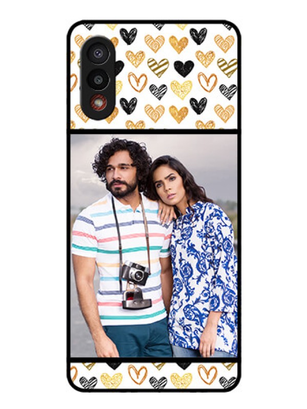 Custom Galaxy M02 Photo Printing on Glass Case - Love Symbol Design