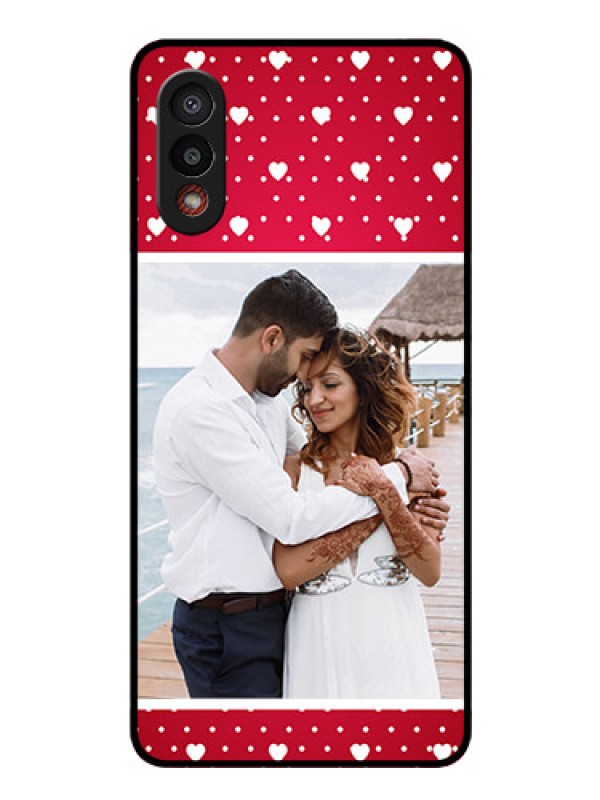 Custom Galaxy M02 Photo Printing on Glass Case - Hearts Mobile Case Design