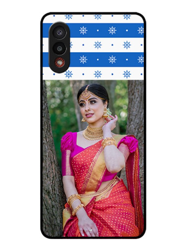 Custom Galaxy M02 Photo Printing on Glass Case - Snow Pattern Design