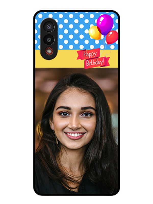 Custom Galaxy M02 Custom Glass Mobile Case - Happy Birthday Design