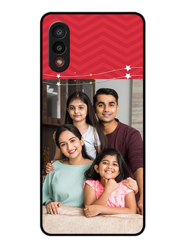 Custom Galaxy M02 Personalized Glass Phone Case - Happy Family Design