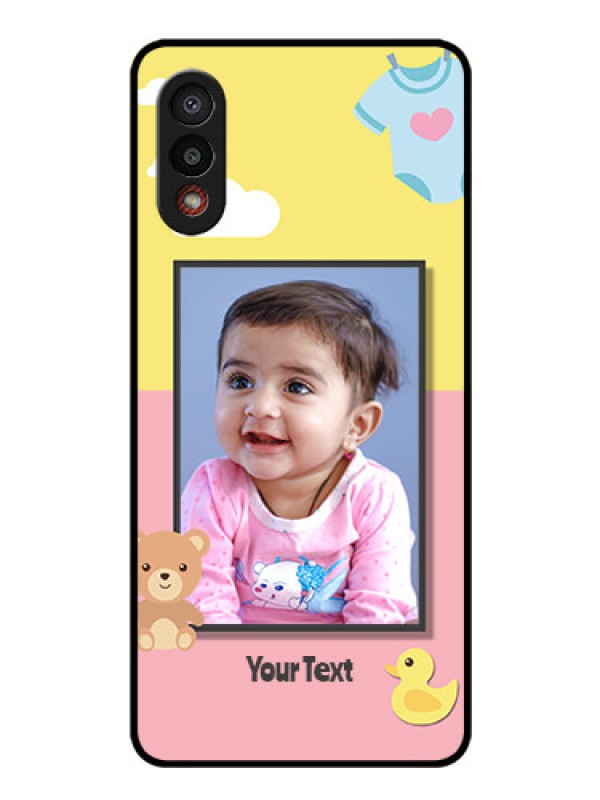 Custom Galaxy M02 Photo Printing on Glass Case - Kids 2 Color Design
