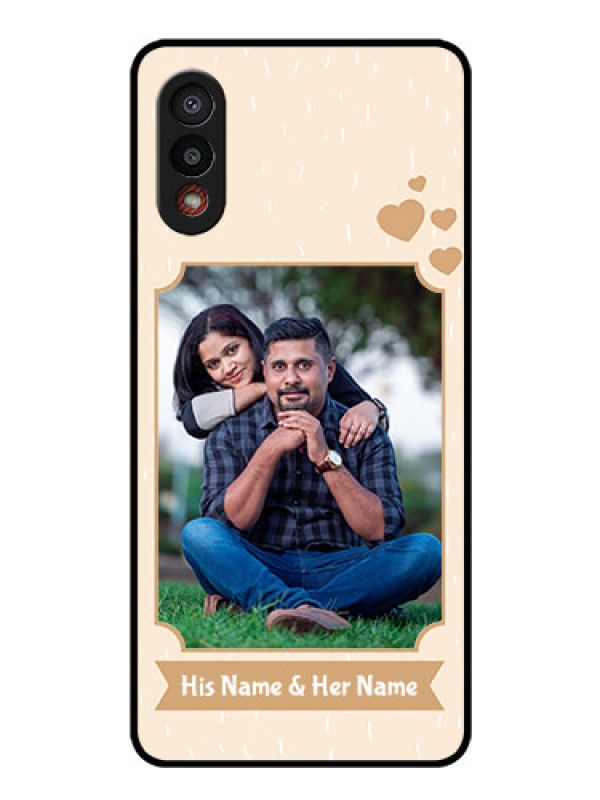 Custom Galaxy M02 Custom Glass Phone Case - with confetti love design 