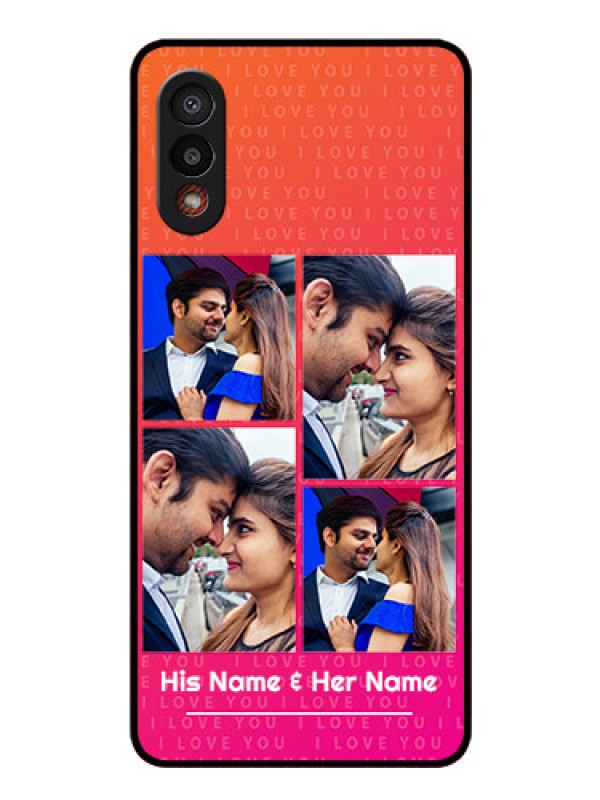 Custom Galaxy M02 Custom Glass Phone Case - I Love You Pink Design