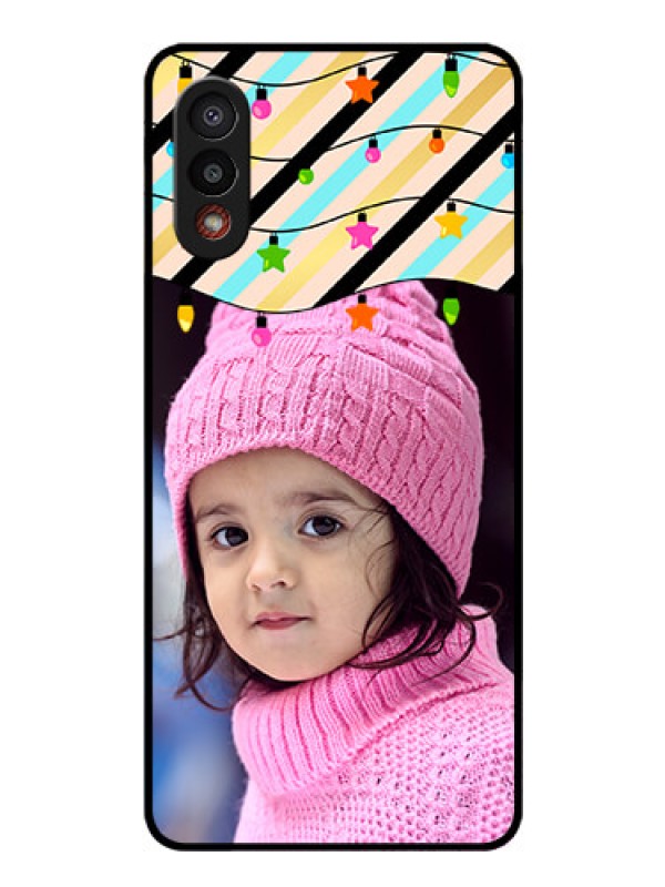 Custom Galaxy M02 Custom Glass Mobile Case - Lights Hanging Design