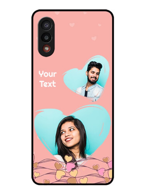 Custom Galaxy M02 Custom Glass Mobile Case - Love Doodle Design
