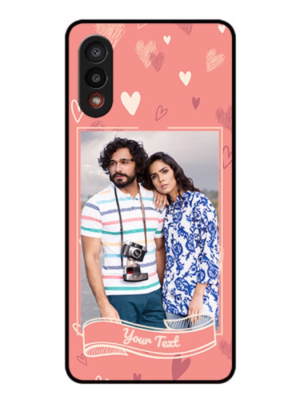Custom Galaxy M02 Custom Glass Phone Case - Love doodle art Design
