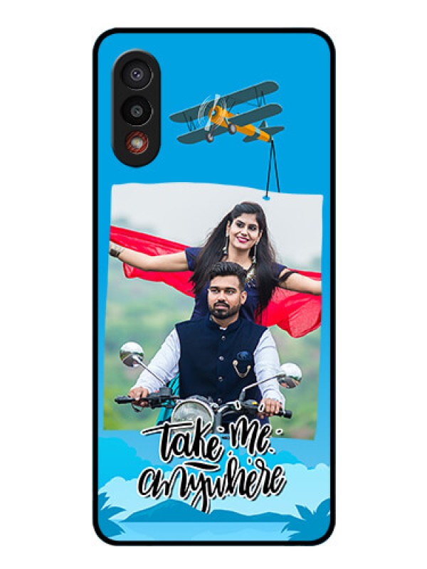 Custom Galaxy M02 Custom Glass Mobile Case - Traveller Design 