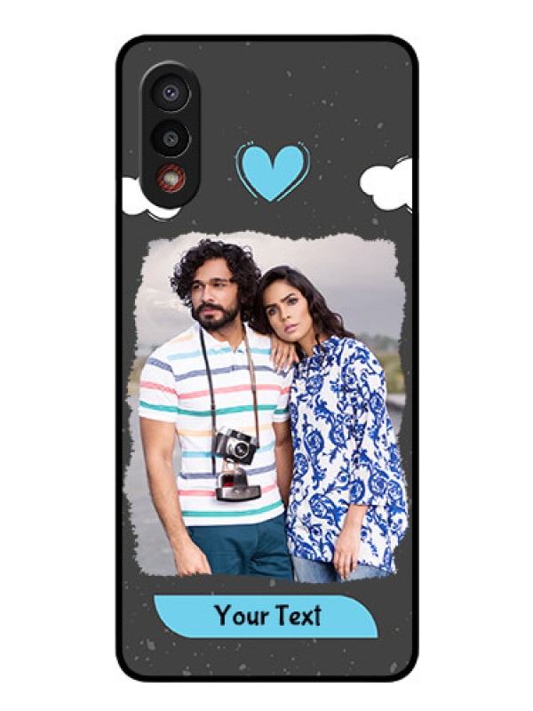 Custom Galaxy M02 Custom Glass Phone Case - Splashes with love doodles Design