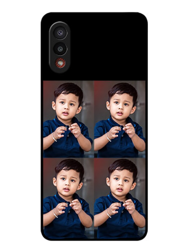 Custom Galaxy M02 4 Image Holder on Glass Mobile Cover
