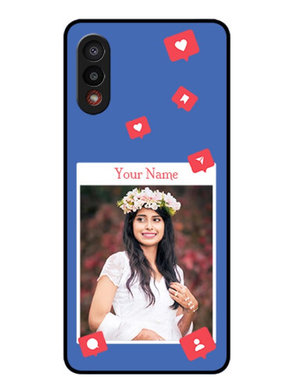 Custom Galaxy M02 Custom Glass Phone Case - Like Share And Comment Design