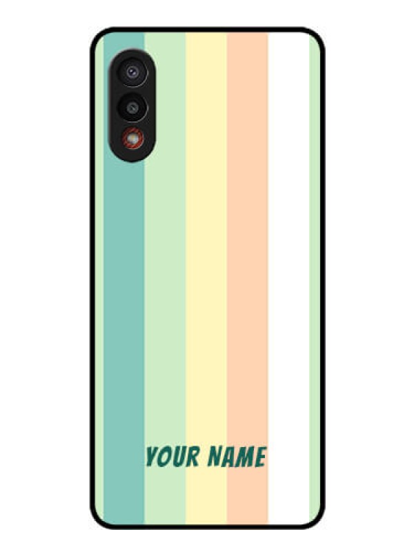 Custom Galaxy M02 Photo Printing on Glass Case - Multi-colour Stripes Design