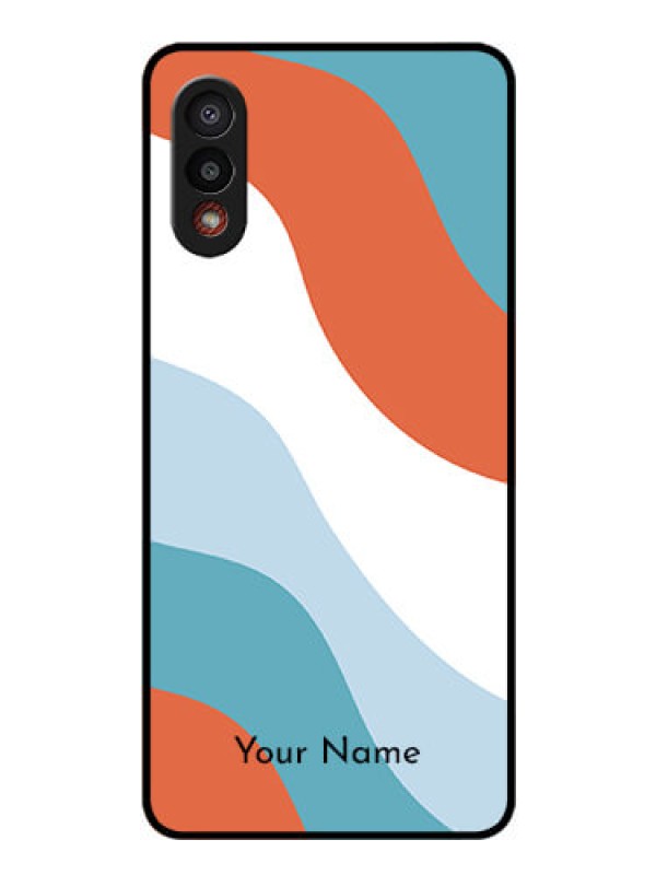 Custom Galaxy M02 Custom Glass Mobile Case - coloured Waves Design