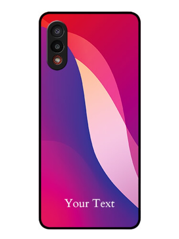 Custom Galaxy M02 Personalized Glass Phone Case - Digital abstract Overlap Design