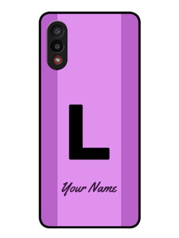 Custom Galaxy M02 Custom Glass Phone Case - Tricolor custom text Design