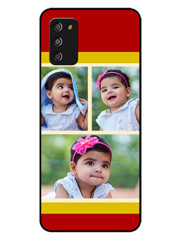 Custom Galaxy M02s Custom Glass Mobile Case  - Multiple Pic Upload Design
