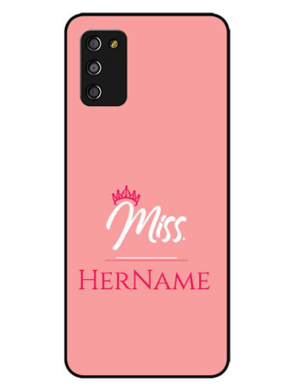 Custom Galaxy M02s Custom Glass Phone Case Mrs with Name