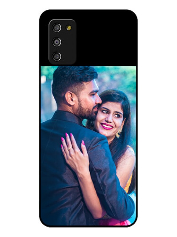 Custom Galaxy M02S Custom Glass Phone Case - Upload Full Picture With Custom Color Design