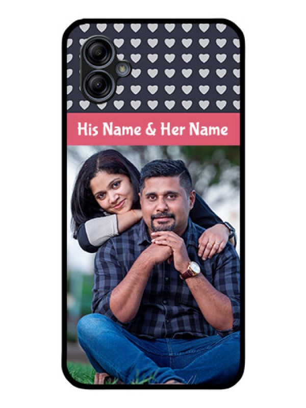 Custom Galaxy M04 Custom Glass Mobile Case - Love Symbols Design