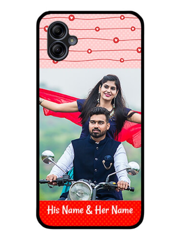 Custom Galaxy M04 Personalized Glass Phone Case - Red Pattern Case Design
