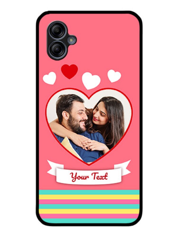Custom Galaxy M04 Photo Printing on Glass Case - Love Doodle Design