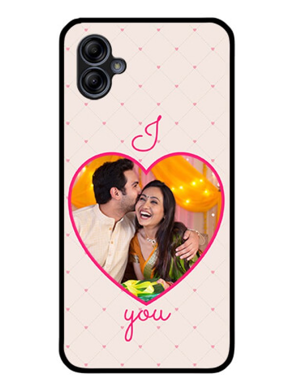 Custom Galaxy M04 Custom Glass Mobile Case - Heart Shape Design