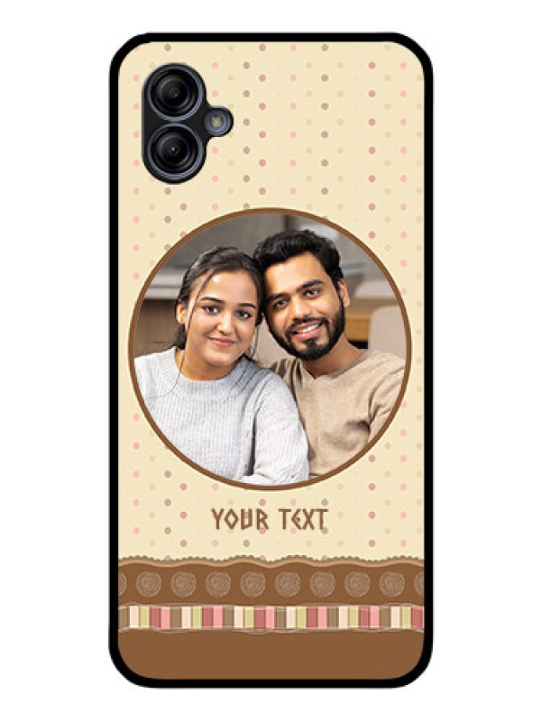 Custom Galaxy M04 Custom Glass Mobile Case - Brown Dotted Mobile Case Design